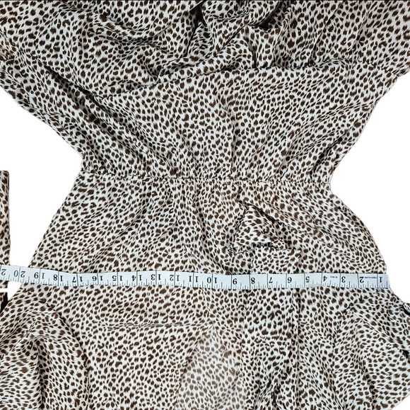 R. Vivimos Size M (8/10) Leopard Print Tiered Midi Dress - Picture 10 of 12